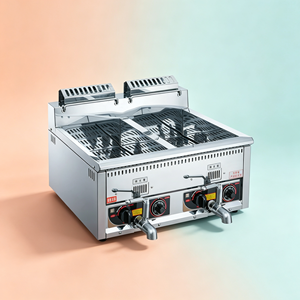 <span class=keywords><strong>Friteuse</strong></span> professionnelle à gaz naturel en acier inoxydable, grande capacité, <span class=keywords><strong>double</strong></span> cuve à 2 paniers, pour restaurants de restauration rapide et hôtels - Product Image 6