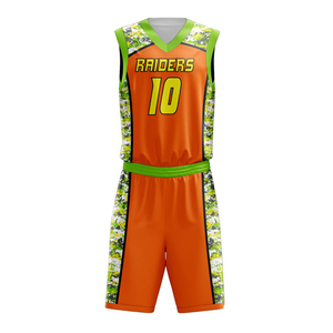 Ensemble d'uniformes de basketball personnalisés unisexes respirants, maillot et short d'été 100% polyester, grandes tailles - Product Image 1