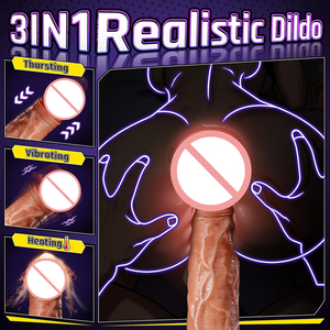 Riesiger Realistischer Beheizbarer Dildo-<span class=keywords><strong>Vibrator</strong></span> mit Stoßfunktion und Fernbedienung, Lebensechter Silikon-<span class=keywords><strong>Penis</strong></span> mit Teleskopfunktion zur G-Punkt-Stimulation, Sexspielzeug für Erwachsene für Frauen - Product Image 2