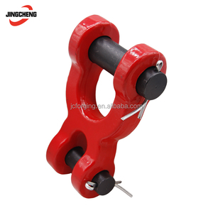 Maillon en acier forgé allié |   Connecteur de levage à fourche en acier thermolaqué rouge - Product Image 1