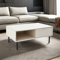 Table Basse Industrielle en Bois Blanc de Luxe Personnalisée, Convertible pour Salon, Salle à Manger, Maison, Villa, Extérieur, Cuisine, Chambre, Hôtel