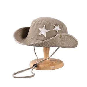 Personalizable multicolor estrella de cinco puntas bordado suave superior sombrero de pescador patrón impreso Dodgers sombrero