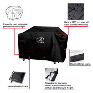 Heavy Duty 58 Pouces Étanche <span class=keywords><strong>Barbecue</strong></span> À <span class=keywords><strong>Gaz</strong></span> Couvre BBQ Grill Couverture pour <span class=keywords><strong>Weber</strong></span> Brinkmann Char Broil Grills - Product Image 6