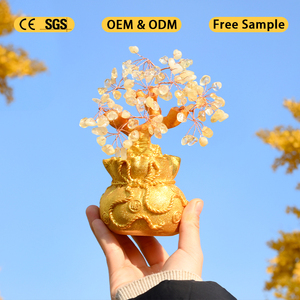 Factory Direct Natural Crystal Money Fortune Tree Money <b>Bag</b> Money Tree for Fengshui Decoration - Product Image 1