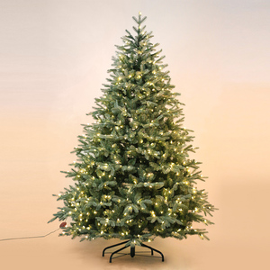 Shuangyuan Nhân Tạo Giáng Sinh Cây Kim Loại Cây Đứng Hỗn Hợp Phun Trắng PE + Chất Liệu PVC Đèn LED Sang Trọng Màu Xanh Lá Cây Kích Thước Lớn - Product Image 2