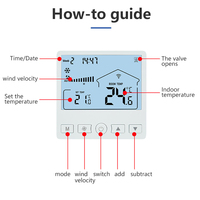 Termostat WiFi cerdas, kontrol suara LCD kontrol suara, termostat dua dalam satu untuk AC dan pengontrol pemanas lantai