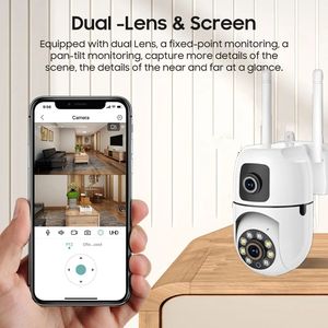 Ventes d'usine à prix réduit, caméra Wi-Fi V380 2K 4MP à double objectif, détection humaine, caméra <span class=keywords><strong>de</strong></span> sécurité <span class=keywords><strong>sans</strong></span> <span class=keywords><strong>fil</strong></span> 2.4G, caméra PTZ à double objectif, caméra IP Wi-Fi - Product Image 3