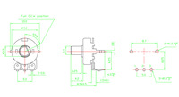 Potentiomètre rotatif TOPVR R0922 pour jouets et applications de précision, bouton de télécommande 190 B5K, rotation à 60 degrés