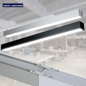 Alloggiamento in alluminio lampade a sospensione per ufficio collegate senza soluzione di continuità 0-10v dimmerabile apparecchio di illuminazione lineare a led lampada a sospensione a led collegabile