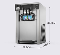Machine à glace molle commerciale avec pré-refroidissement, maintien au frais, pompe à air intégrée, soufflage et nettoyage automatique à une touche