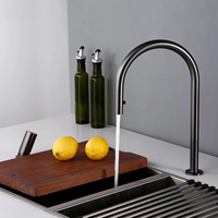 Robinet de cuisine moderne à double trou, mitigeur invisible extractible, séparation eau chaude et froide, robinet à vanne unique pour hôtels