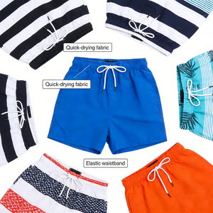 Costume da Bagno da Uomo a Righe Personalizzato dal Produttore, OEM, con Righe Orizzontali e Verticali - Product Image 3