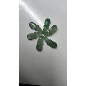 Piedra Natural de Fresa Verde Tallada en Forma de Loro, Gema de 10x30mm, 25 Quilates, 5 Gramos, Mugalart para Joyería, de Rajasthan - Product Image 5