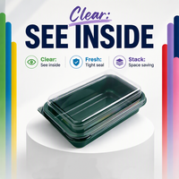 Boîte de cuisson en plastique transparent pour desserts et snacks, en PET de qualité alimentaire, emballage jetable coloré pour supermarchés et boulangeries