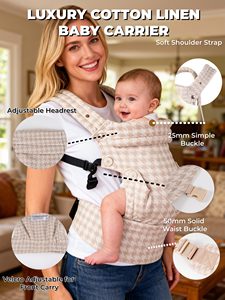 Porte-bébé ergonomique pliable avec attache-sucette, en coton et lin jacquard, conforme aux normes CPC/EN, 20,5 kg, pour bébés <span class=keywords><strong>de</strong></span> 0 à 3 ans - Product Image 3