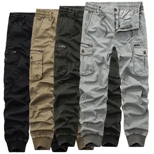 Solid Straight Cargo Pants Fitness Sports Men's Trousers High Quality Multi-pocket Cargo Pants