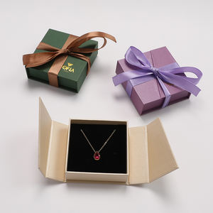 Luxury Colorful Cardboard Paper Bracelet Necklace <b>Ring</b> Earrings Gift Jewelry <b>Boxes</b> Packaging with Custom Logo - Product Image 3