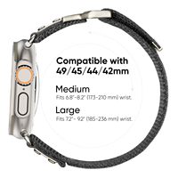 Correa deportiva compatible con Apple Watch Ultra 3 2 1, correa ancha de nailon para deportes al aire libre para hombre, 49 mm, 46 mm, 45 mm, 44 mm, 42 mm