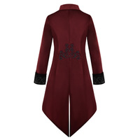 Herren Steampunk Gothic Druck-Mantel Vintage Prinz Retro Frack Überzieher Mittelalter Renaissance Jacke Viktorianische Kostüme für Erwachsene