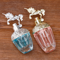 Flacon de parfum en verre licorne rechargeable, atomiseur de parfum, flacon à dégradé côtelé vertical pour emballage personnalisé de luxe