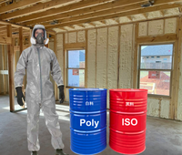 Polyol à cellules fermées/ouvertes et isocyanate, mousse isolante en spray polymère chimique scientifique avec machine de pulvérisation