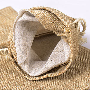 Custom Logo Printed Burlap Pocket Jute <b>Pouch</b> Bag for Coffee and Cocoa Custom Size Drawstring Jute Bags - Product Image 3
