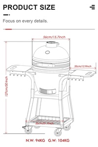 Asador <span class=keywords><strong>de</strong></span> Carbón Cerámico SEB KAMADO, Kamado Kepsnines, Parrilla Chipriota, Barbacoa <span class=keywords><strong>de</strong></span> Carbón <span class=keywords><strong>Komodo</strong></span> - Product Image 2
