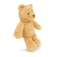 Ours en peluche avec des oreilles rondes, un nez brun et des pattes arrondies pour des présentations classiques d'ours en peluche