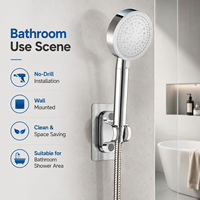 Support de pommeau de douche adhésif sans perçage ABS, support mural réglable pour douchette à main, accessoires de salle de bain