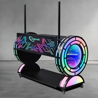 Mesa de DJ Plegable Abyss con Luz LED, Personalizable con Logotipo VIP, Portátil, para KTV, Bar, Discoteca