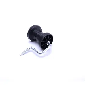 PP plastic material black color farm electric fencing post poly tape corner wood fence screw in insulators