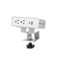 Hub d'alimentation pour bureau collaboratif moderne OMNI avec prise de table et protection contre les surtensions pour une charge simultanée