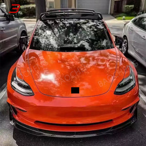 Kit bodi serat karbon, Bumper Spoiler rok samping bumper belakang <span class=keywords><strong>diffuser</strong></span> bibir depan gaya V untuk Tesla <span class=keywords><strong>Model</strong></span> <span class=keywords><strong>3</strong></span> - Product Image 4