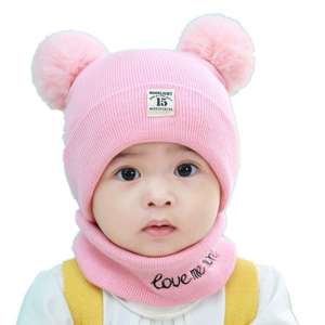 Conjunto de Gorro y Bufanda de Punto para Bebés y Niños, Cálido para Invierno, Unisex, Color Sólido - Product Image 4