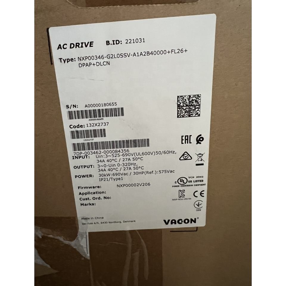 VACON Three Phase Inverter NXP Series NXP00346-G2L0SSV-A1A2B40000+FL26 ...