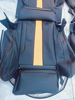 Für BMW Schwarz-Gelbe Rennwagen-Sitzbezüge, Premium-Leder Auto-Sitz-Upgrade-Kit, Maßgefertigt für M-Serie/3/5/X1/X3/X5
