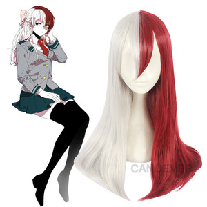 My Hero Academy Todoroki Shoto Women Long Wig <strong>Cosplay</strong> <strong>Costume</strong> Boku No Hero Academia Red and White Hair Halloween Party Wigs - Product Image 2