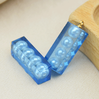 Pendentif de collier créatif en résine DIY, long et rectangulaire, avec fleurs séchées et perles, accessoires pour bijoux à la colle chaude
