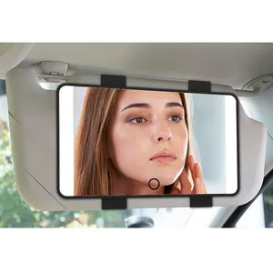 주문 로고 접촉 빛 차량에 의하여 거치되는 거울 점화 채우는 메이크업 Led 차 허영 메이크업은 거울을 구성합니다