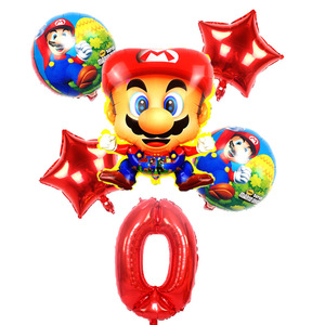 Ensemble de ballons d'anniversaire de <span class=keywords><strong>dessin</strong></span> <span class=keywords><strong>animé</strong></span> Mary-Ballons de <span class=keywords><strong>film</strong></span> d'aluminium numérique <span class=keywords><strong>Mario</strong></span>-6 pièces pour la vente en gros - Product Image 3