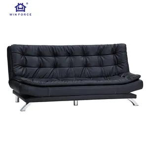 Winforce заводской складной спальный диван-кровать с мебелью, услуги Oem, черный кожаный футон, раскладной диван