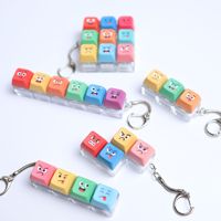 Porte-clés personnalisé avec bouton anti-stress, mini-clavier à touches, testeur de commutateur de clavier, expression mignonne