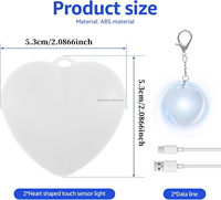 Mini lampe LED portable en forme de cœur, porte-clés, capteur tactile, rechargeable par Type-C, lampe à suspendre pour sac