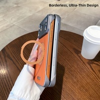 Étui de téléphone magnétique en similicuir PU pour iPhone 17 18 Pro Max 360 °   Support rotatif pour téléphone avec lumière, parfum, protection antichoc et refroidissement