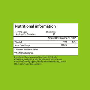 Gomitas de vinagre de sidra de manzana personalizadas de fábrica con vitamina E, suplemento dietético, apoyo digestivo y gomitas desintoxicantes. - Product Image 2