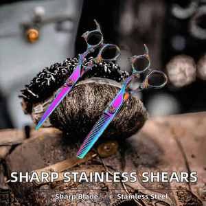 Ciseaux de coiffeur professionnels de 6,75 pouces en acier inoxydable, lame droite tranchante, pour droitiers, ciseaux à effiler - Product Image 2