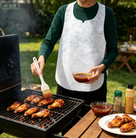 Tablier jetable non tissé résistant à la poussière et aux taches, tablier léger pour la restauration, le spa et les barbecues en plein air
