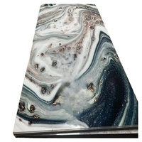 Panneau mural moderne en PVC imprimé 3D haute brillance, imperméable, ignifuge, pour hôtel, KTV, feuille de marbre UV