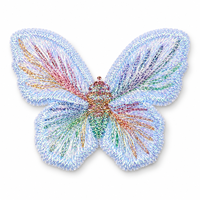 Patch brodé papillon irisé, applique colorée monocouche pour vêtements, sacs, chapeaux, jeans, décoration de loisirs créatifs à coudre.