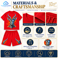 Ensemble deux pièces streetwear pour homme en mélange de coton respirant, tricoté, imprimé numériquement avec motif Cyber Antelope